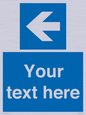 MV7941: Custom Mandatory directional sign, blue arrow left