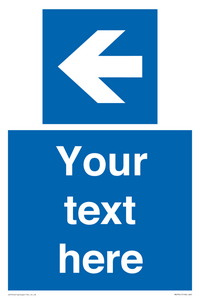 MV7941: Custom Mandatory directional sign, blue arrow left