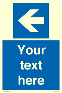 MV7941: Custom Mandatory directional sign, blue arrow left
