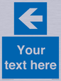 MV7941: Custom Mandatory directional sign, blue arrow left