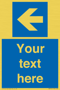 MV7941: Custom Mandatory directional sign, blue arrow left