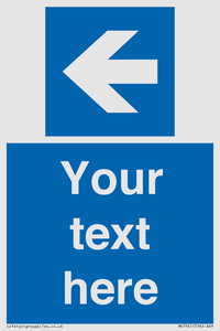 MV7941: Custom Mandatory directional sign, blue arrow left