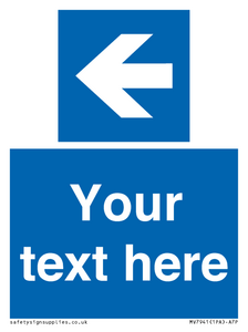 MV7941: Custom Mandatory directional sign, blue arrow left