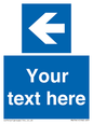 MV7941: Custom Mandatory directional sign, blue arrow left
