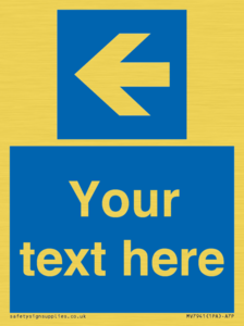MV7941: Custom Mandatory directional sign, blue arrow left