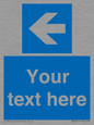 MV7941: Custom Mandatory directional sign, blue arrow left