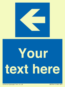MV7941: Custom Mandatory directional sign, blue arrow left