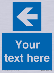 MV7941: Custom Mandatory directional sign, blue arrow left