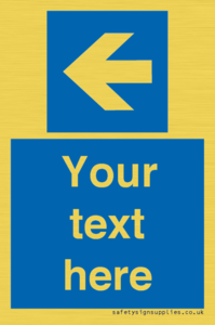MV7941: Custom Mandatory directional sign, blue arrow left