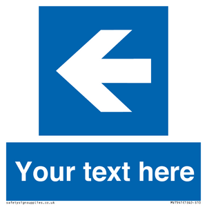 MV7941: Custom Mandatory directional sign, blue arrow left