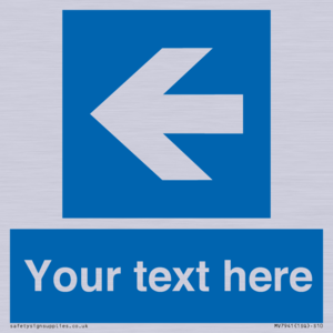 MV7941: Custom Mandatory directional sign, blue arrow left