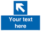 MV7942: Custom Mandatory directional sign, blue arrow up and left