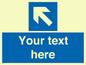 MV7942: Custom Mandatory directional sign, blue arrow up and left