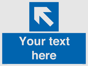 MV7942: Custom Mandatory directional sign, blue arrow up and left