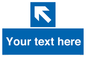 MV7942: Custom Mandatory directional sign, blue arrow up and left