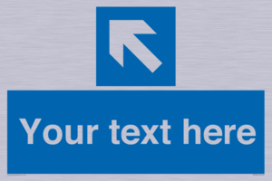 MV7942: Custom Mandatory directional sign, blue arrow up and left