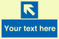 MV7942: Custom Mandatory directional sign, blue arrow up and left