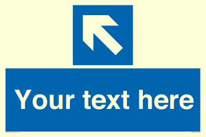 MV7942: Custom Mandatory directional sign, blue arrow up and left