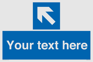 MV7942: Custom Mandatory directional sign, blue arrow up and left