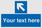 MV7942: Custom Mandatory directional sign, blue arrow up and left