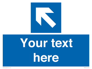 MV7942: Custom Mandatory directional sign, blue arrow up and left