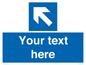 MV7942: Custom Mandatory directional sign, blue arrow up and left