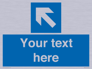 MV7942: Custom Mandatory directional sign, blue arrow up and left