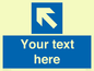 MV7942: Custom Mandatory directional sign, blue arrow up and left