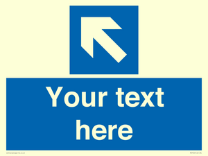 MV7942: Custom Mandatory directional sign, blue arrow up and left