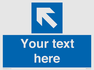MV7942: Custom Mandatory directional sign, blue arrow up and left