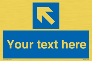 MV7942: Custom Mandatory directional sign, blue arrow up and left