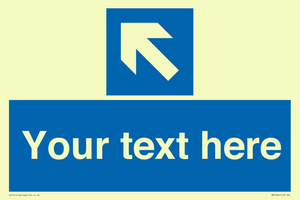 MV7942: Custom Mandatory directional sign, blue arrow up and left