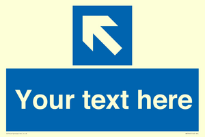 MV7942: Custom Mandatory directional sign, blue arrow up and left