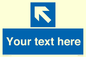 MV7942: Custom Mandatory directional sign, blue arrow up and left
