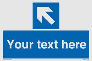 MV7942: Custom Mandatory directional sign, blue arrow up and left