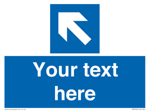 MV7942: Custom Mandatory directional sign, blue arrow up and left