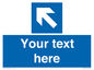 MV7942: Custom Mandatory directional sign, blue arrow up and left