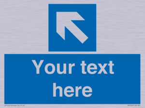 MV7942: Custom Mandatory directional sign, blue arrow up and left