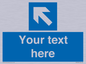 MV7942: Custom Mandatory directional sign, blue arrow up and left