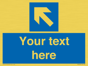 MV7942: Custom Mandatory directional sign, blue arrow up and left
