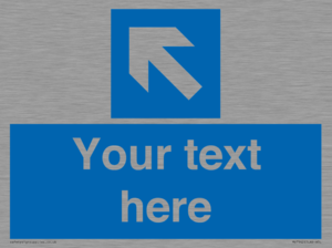 MV7942: Custom Mandatory directional sign, blue arrow up and left