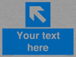 MV7942: Custom Mandatory directional sign, blue arrow up and left