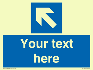 MV7942: Custom Mandatory directional sign, blue arrow up and left