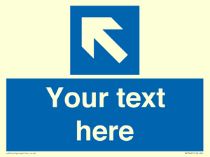 MV7942: Custom Mandatory directional sign, blue arrow up and left