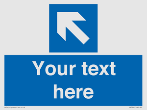 MV7942: Custom Mandatory directional sign, blue arrow up and left