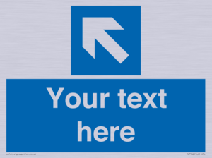 MV7942: Custom Mandatory directional sign, blue arrow up and left