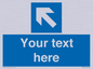 MV7942: Custom Mandatory directional sign, blue arrow up and left