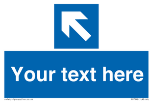 MV7942: Custom Mandatory directional sign, blue arrow up and left