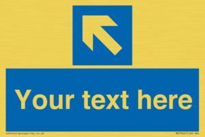 MV7942: Custom Mandatory directional sign, blue arrow up and left
