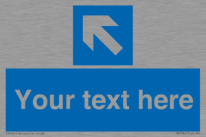 MV7942: Custom Mandatory directional sign, blue arrow up and left